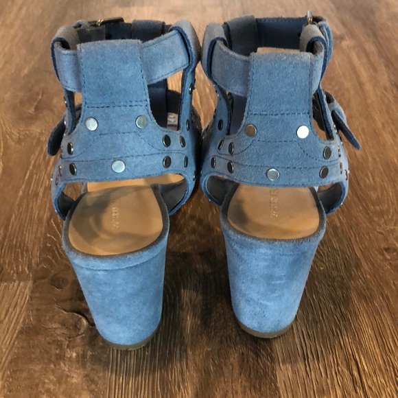 Blue Suede Saks Fifth Avenue 3 inch sandal - Picture 4 of 8